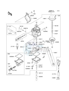 KVF 360 A [PRAIRIE 360 4X4] (A6F-A9F) A7F drawing CARBURETOR