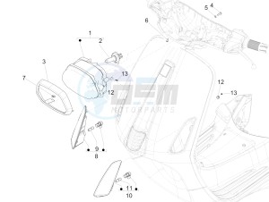 Sprint 50 4T 2V 25 kmh (EMEA) drawing Front headlamps - Turn signal lamps