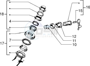 PX 125 E drawing Steering bearing ball tracks-security lock