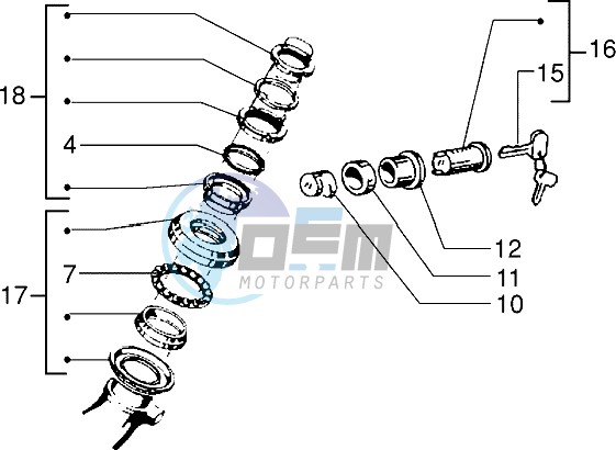 Steering bearing ball tracks-security lock