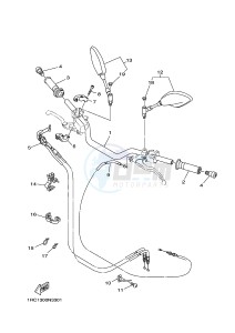 MT09 MT-09 900 (1RCN 1RCP) drawing STEERING HANDLE & CABLE