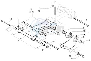 Liberty 125 Leader RST drawing Swinging arm