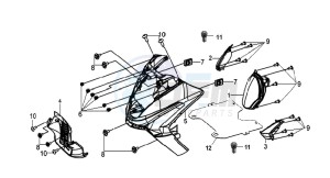 GTS 125 EURO 3 drawing FR PLATE / HEAD LIGHT / INDICATORS