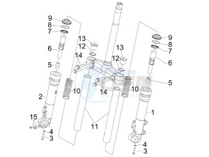 Runner 200 ST 4t e3 drawing Fork components (Kayaba)