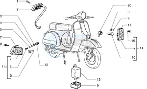 PX 150 E drawing Turn signal lamps