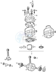 SMT 50 drawing Crankshaft assy-cylinder and piston