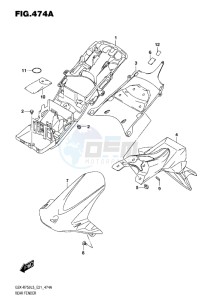 GSX-R750 drawing REAR FENDER L5