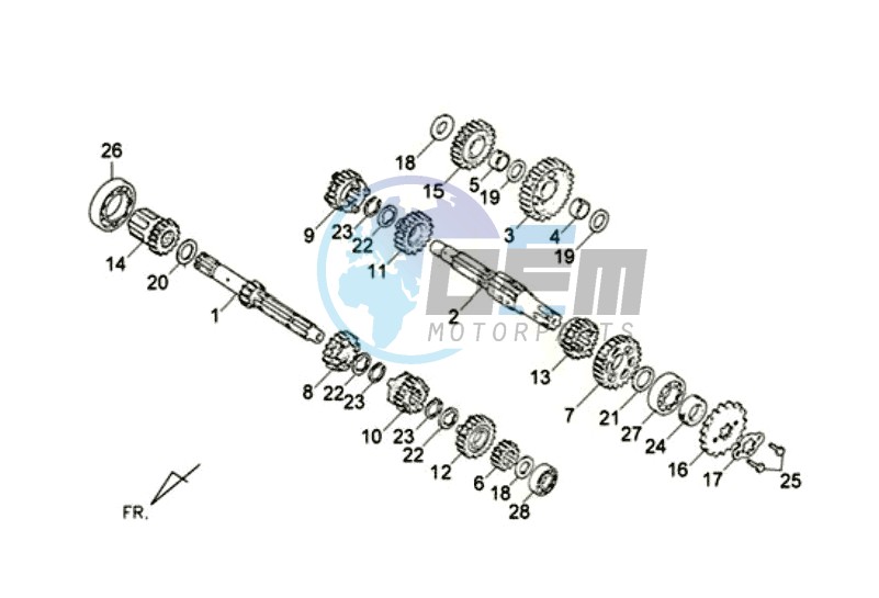 CRANKCASE - DRIVE SHAFT - CRANKCASE