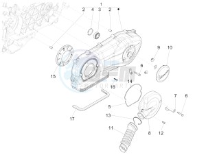 LT 125 4T 3V ie E3 (APAC) (In, Tw, TwI, Vt) drawing Crankcase cover - Crankcase cooling