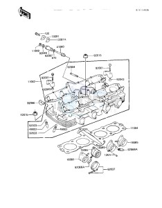 KZ 550 A (A3-A4) drawing CYLINDER HEAD -- KZ550-A3- -