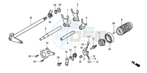 CR85RB drawing GEARSHIFT DRUM