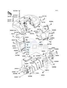 KVF650 4x4 KVF650D7F EU GB drawing Front Fender(s)