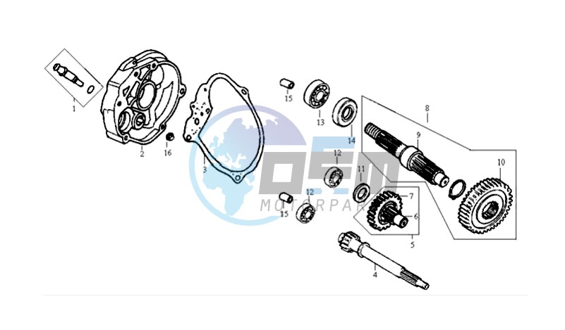 CRANKCASE - DRIVE SHAFT - CRANKCASE