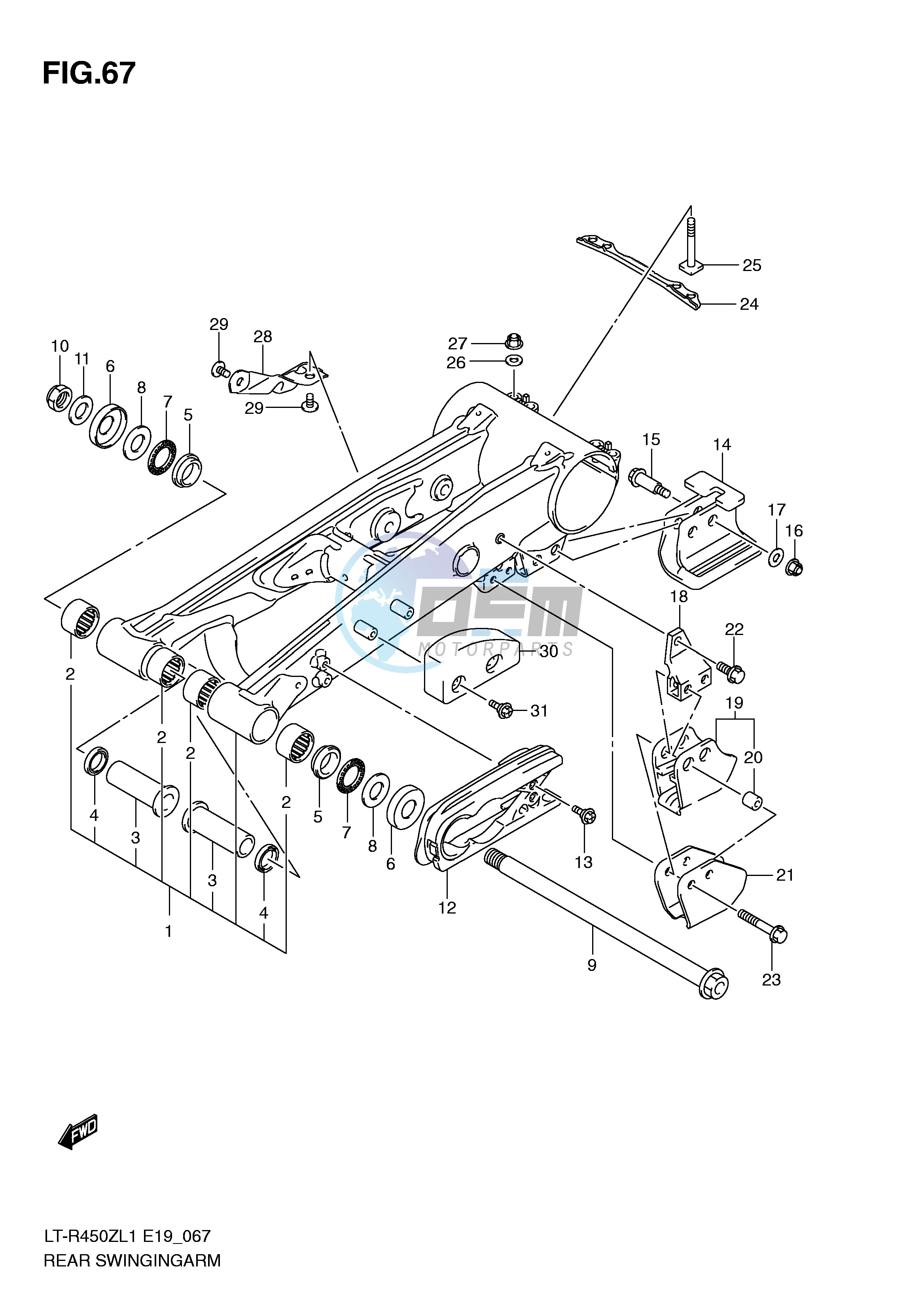 REAR SWINGING ARM (LT-R450L1 E19)