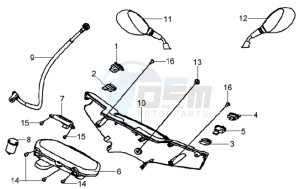 HD 125 DRUM BRAKE drawing DASHBOARD / HANDLEBAR COVER / MIRRORS/ WIRING HARNASS