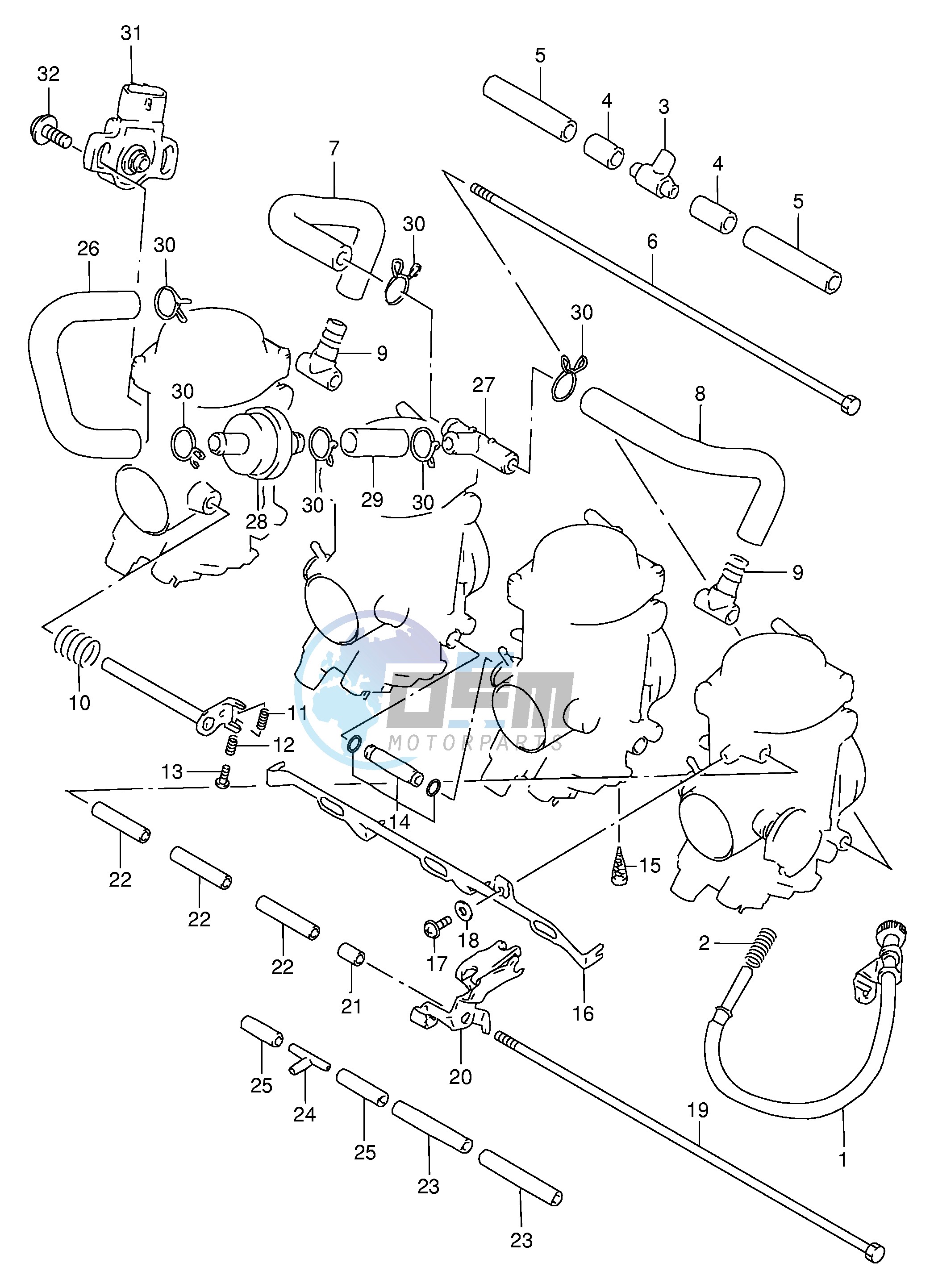 CARBURETOR FITTINGS (MODEL T V)