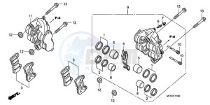 CB1000RA UK - (E / MPH) drawing FRONT BRAKE CALIPER (CB1000R)