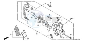 CBF1000AA France - (F / ABS CMF) drawing L. FRONT BRAKE CALIPER (CBF1000A/T/S)