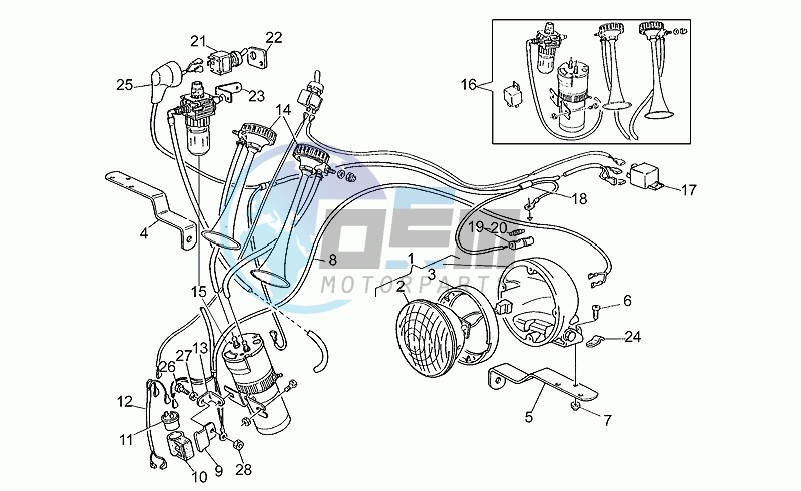 Blue headlight - two-tone horn