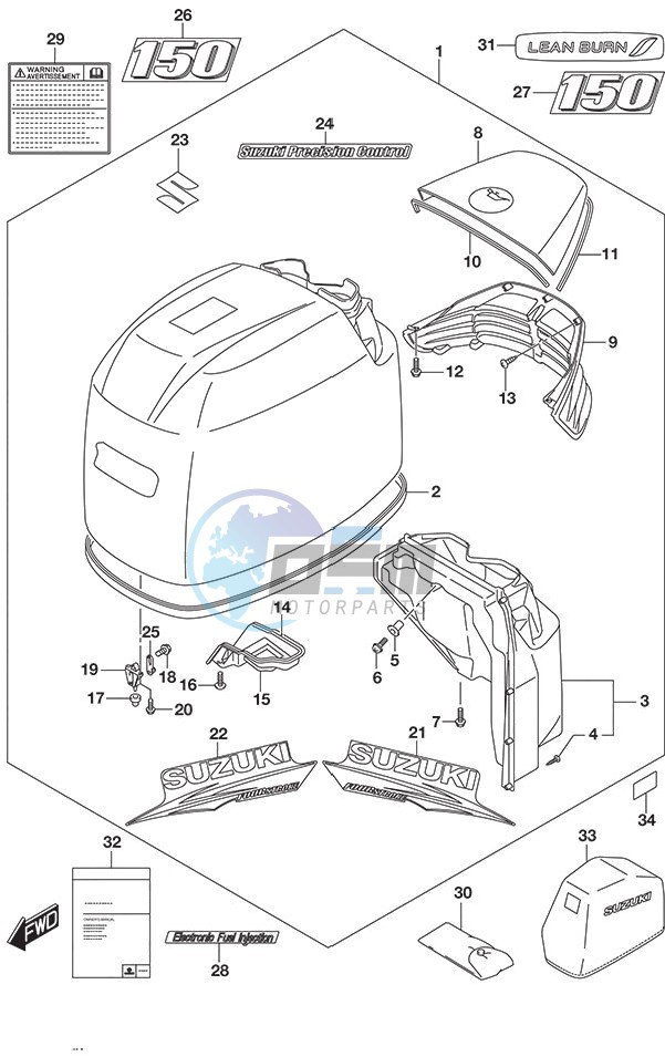 Engine Cover (White) (Model: TG)