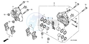 CBR1000RA9 Europe Direct - (ED / ABS MME REP) drawing FRONT BRAKE CALIPER