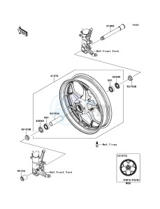 ZZR1400_ABS ZX1400FEF FR GB XX (EU ME A(FRICA) drawing Front Hub