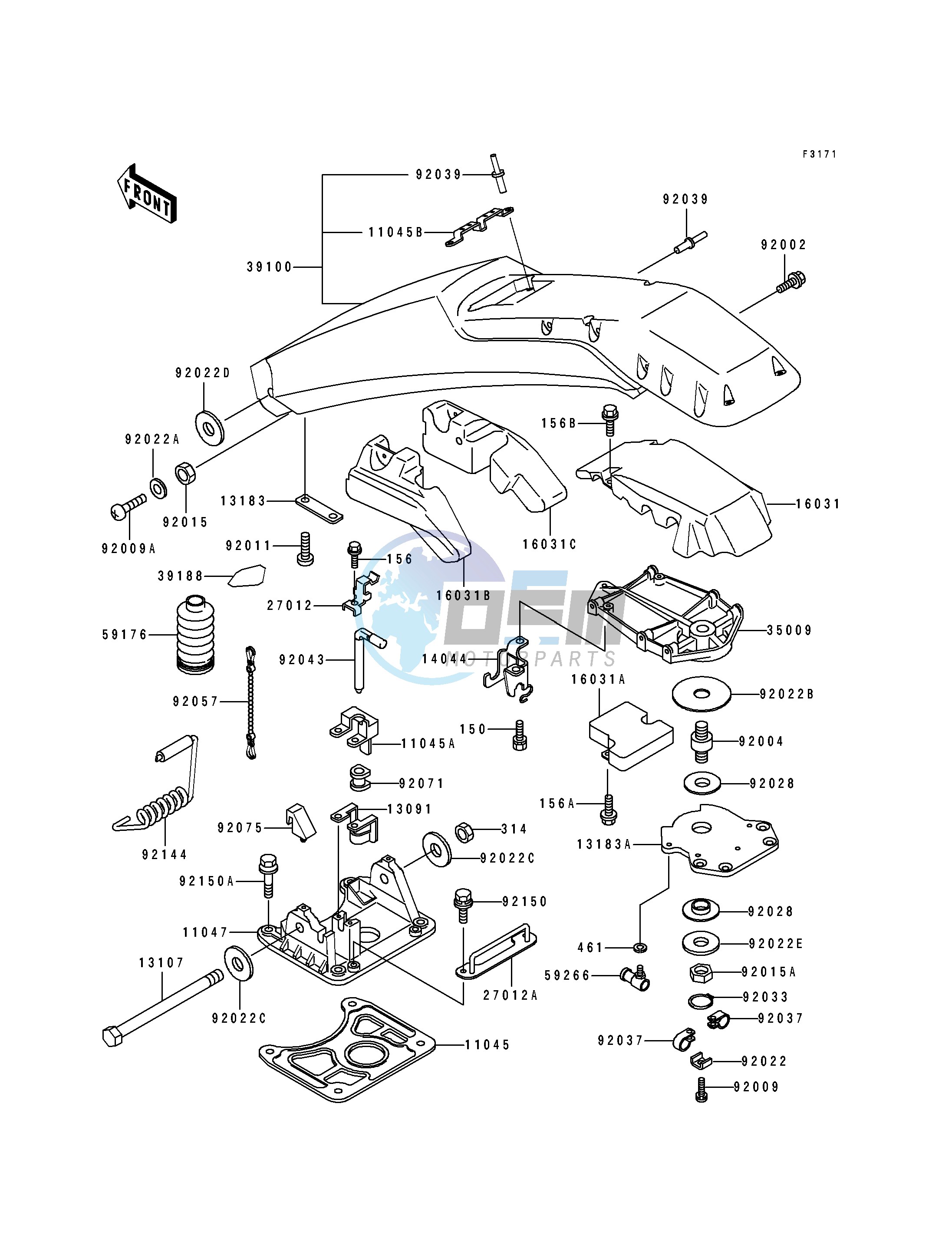 HANDLE POLE -- &NAMI.KAW64650 91- -