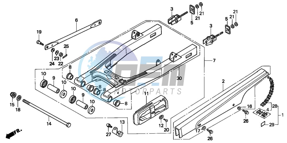 REAR SWING ARM/CHAIN CASE