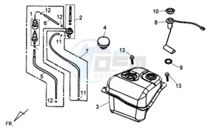 ALLO GT 25KMH 50 drawing FUEL TANK - FUEL CUT