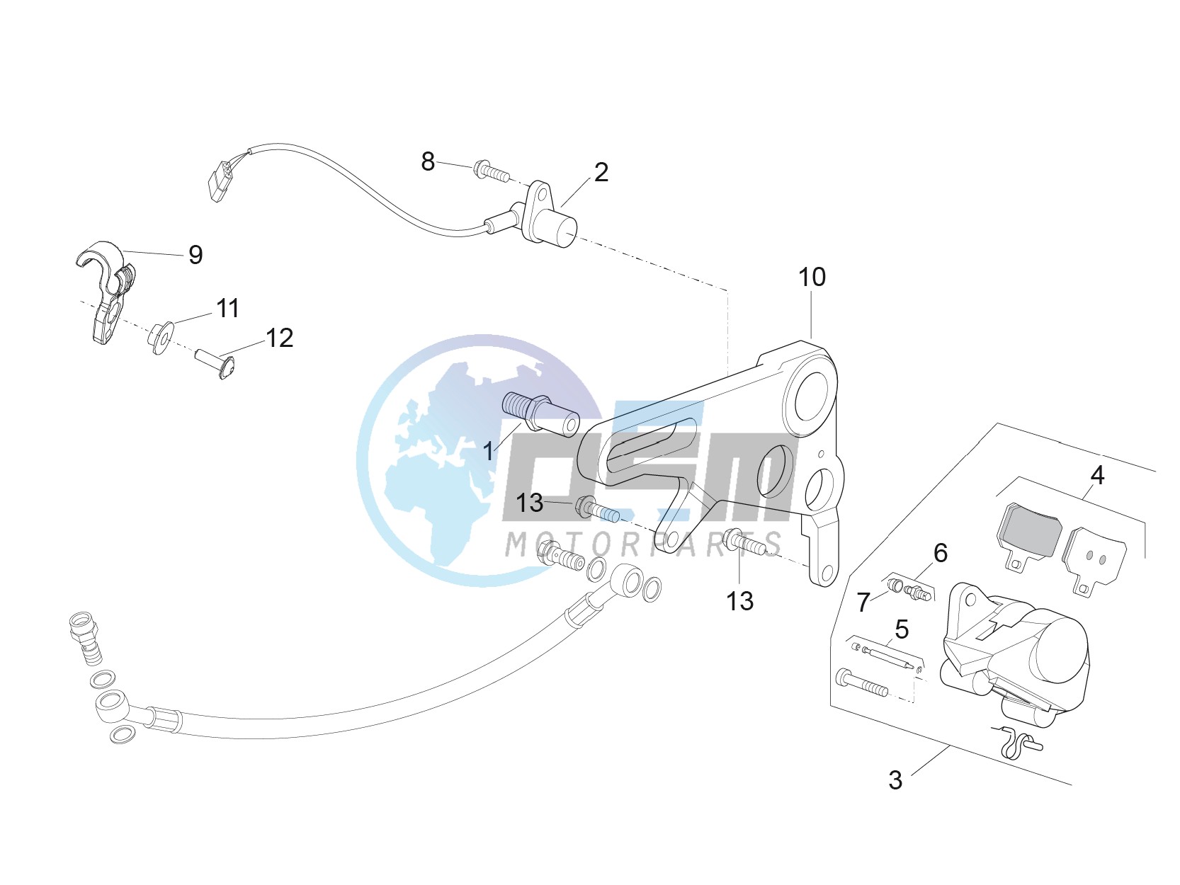 Rear brake caliper