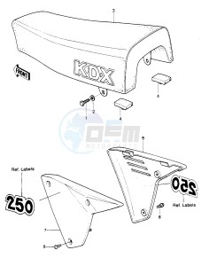 KDX 250 B [KDX250] (B1) [KDX250] drawing SEAT_SIDE COVERS