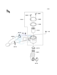 MULE_610_4X4 KAF400A8F EU drawing Air Cleaner-Belt Converter