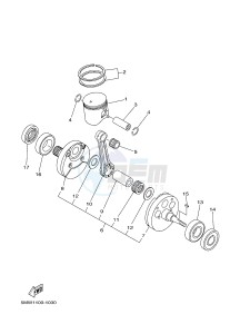 YZ250 (1SST) drawing CRANKSHAFT & PISTON