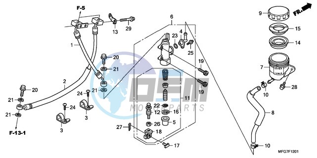 REAR BRAKE MASTER CYLINDER (CB600FA/FA3)