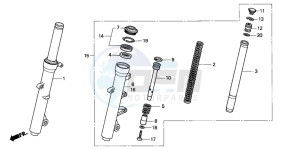 FES150 125 PANTHEON drawing FRONT FORK