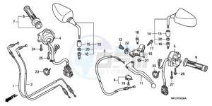 CB600FA9 France - (F / ABS CMF) drawing HANDLE LEVER/SWITCH/ CABLE