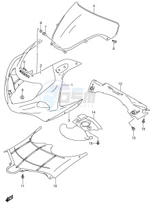 GSX-R750 (E2) drawing COWLING BODY (MODEL K1)