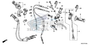 CRF150RBD CRF150RB Europe Direct - (ED) drawing HANDLE LEVER/SWITCH/CABLE