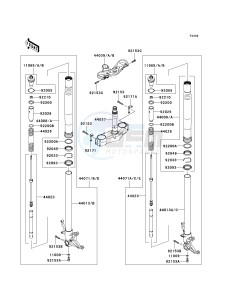 ZX 1000 D [NINJA ZX-10R] (D6F-D7FA) D7F drawing FRONT FORK