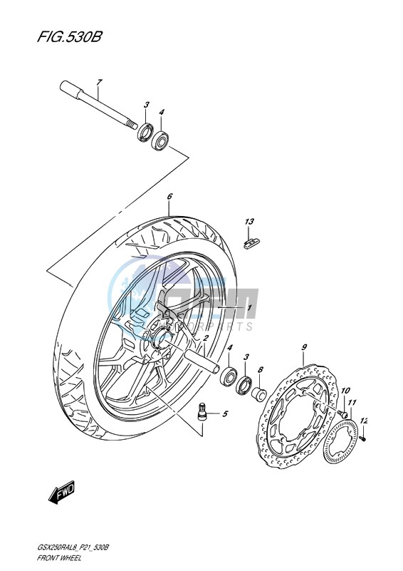 FRONT WHEEL (GW250RAZL8 P21)