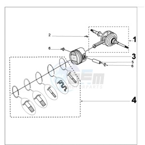 KISBEE MX drawing CRANKSHAFT AND CYLINDER