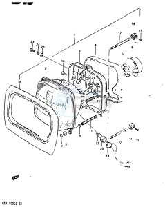 GSX1100 (Z-D) drawing HEADLAMP (GSX1100ESD)