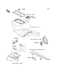 NINJA ZX-12R ZX1200-B4H FR GB GE XX (EU ME A(FRICA) drawing Labels