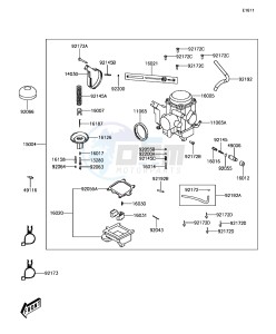 BRUTE FORCE 300 KVF300CHF EU drawing Carburetor