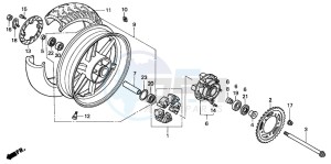 CBR600SE drawing REAR WHEEL