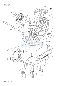 VL800 (E2) VOLUSIA drawing REAR WHEEL (VL800TL1 E24)