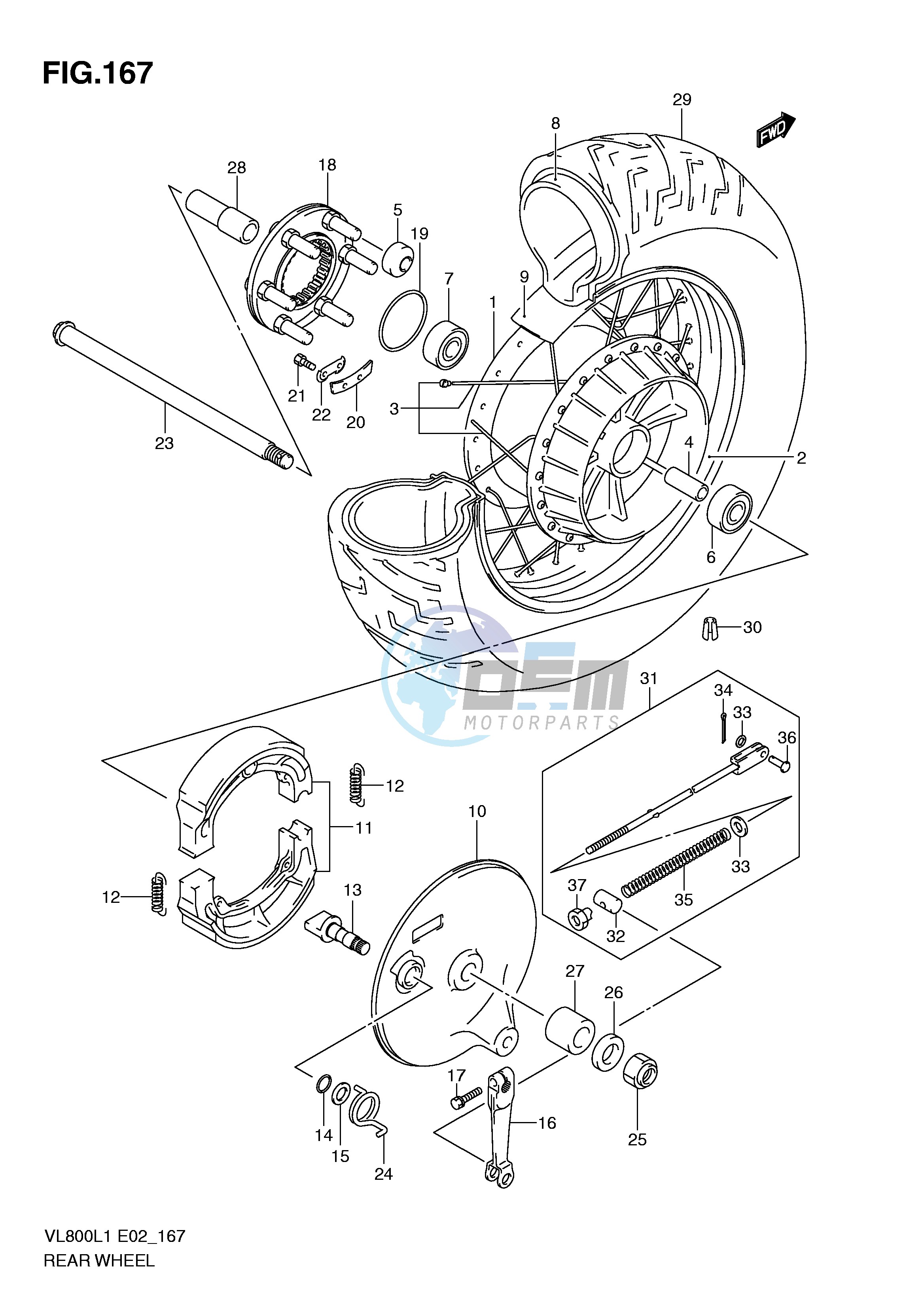 REAR WHEEL (VL800TL1 E24)