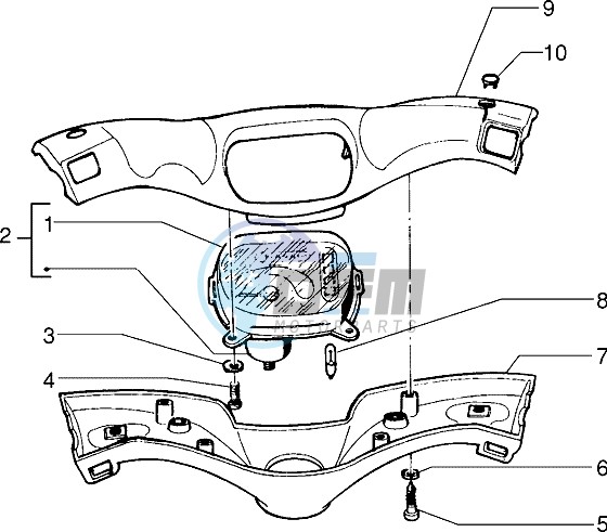 Speedometers Kms. - handlebar cover