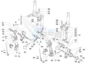 MP3 500 MAXI SPORT BUSINESS ADVANCED E4 ABS (EMEA) drawing Fork's components (Mingxing)