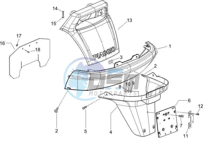 Rear cover - Splash guard